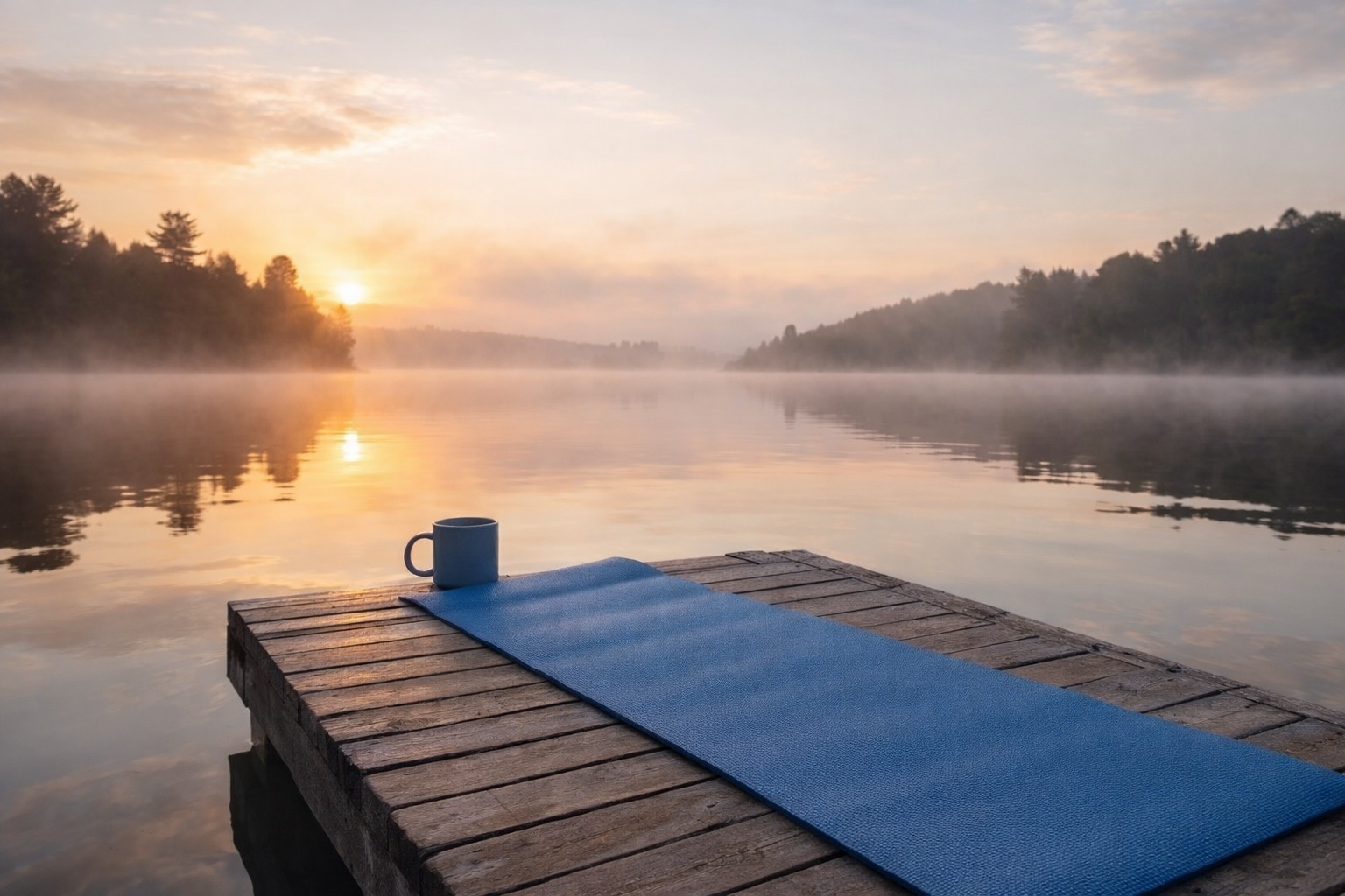 Notebook and cup of tea for calm foundations
