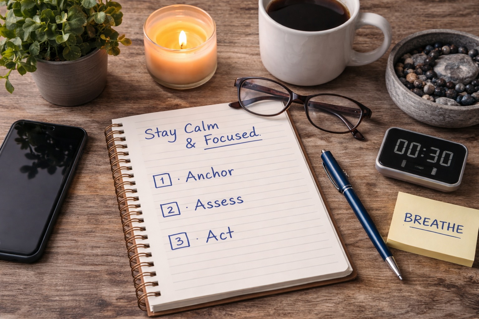 Decision checklist and calm tools