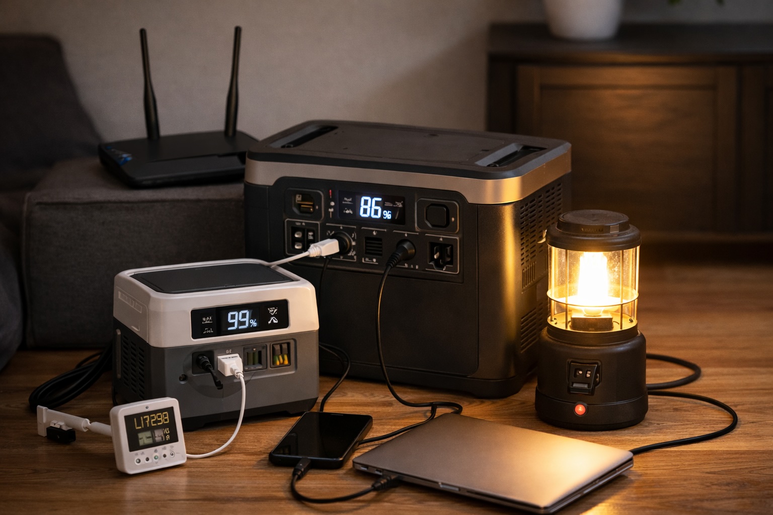 Portable power station at home