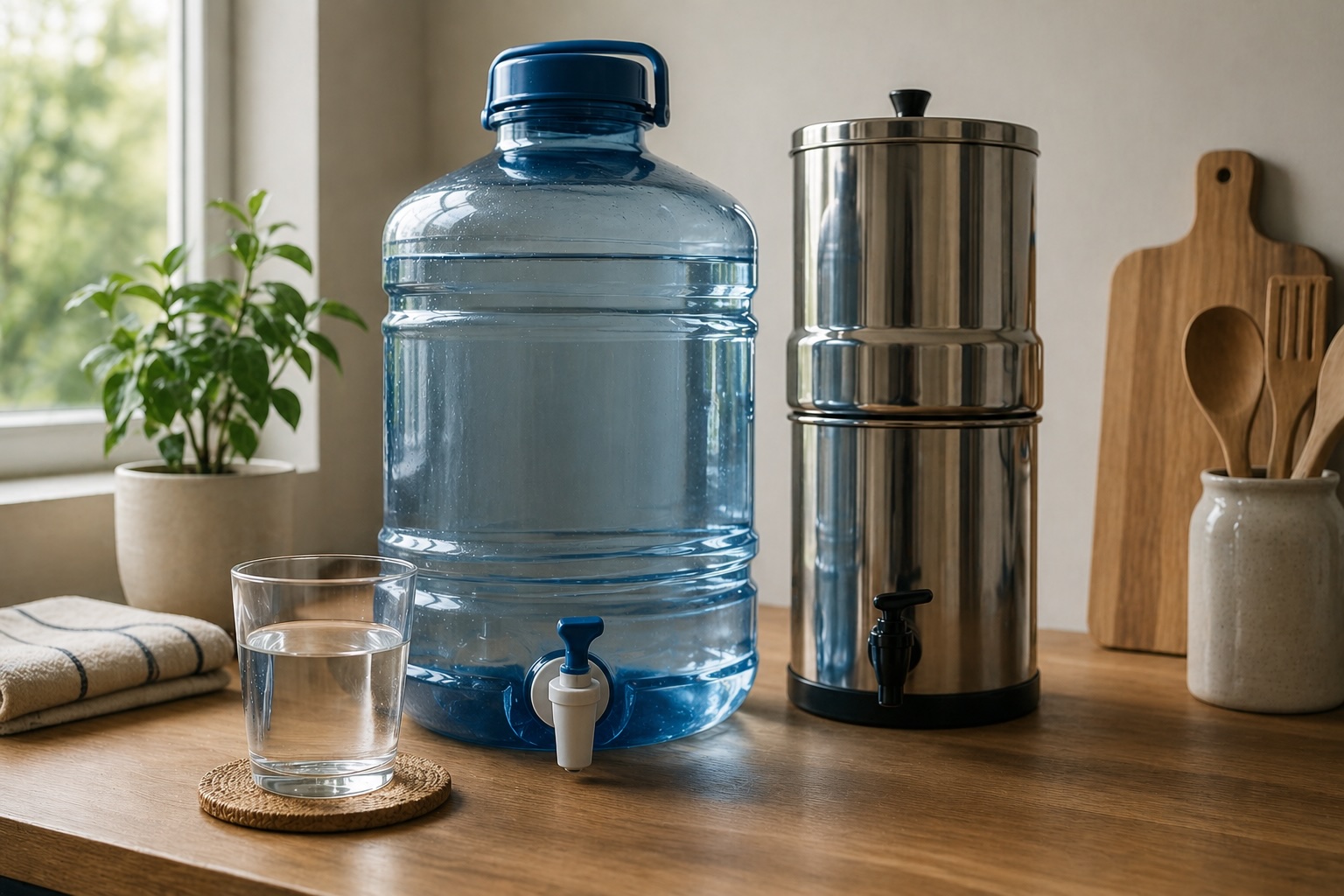 Simple water storage and filtration setup